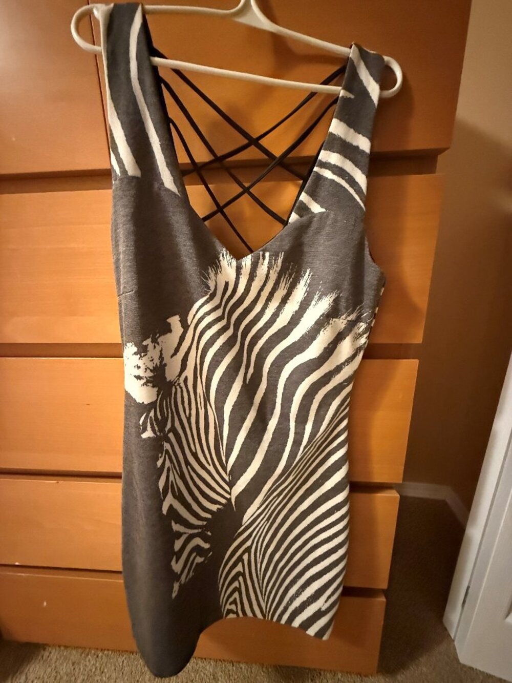 Bebe Addiction zebra print dress